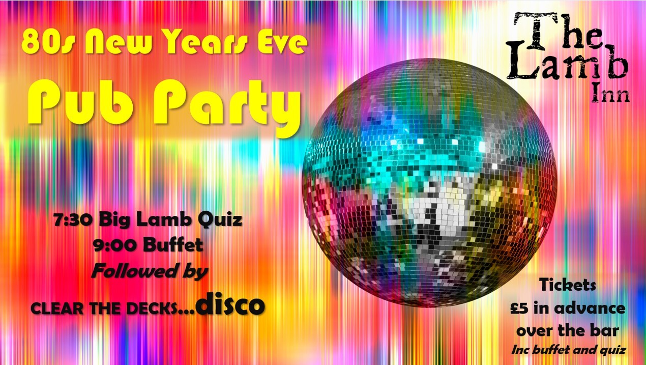 New Years Eve Pub Party lamb inn sandford exeter crediton disco music dancing