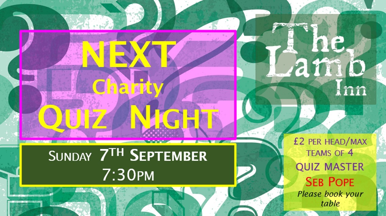 Charity Quiz Night lamb inn sandford exeter crediton