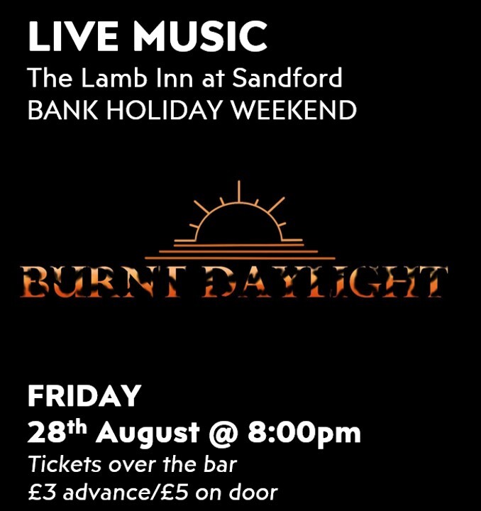 LIVE MUSIc Burnt Daylight lamb inn sandford crediton exeter