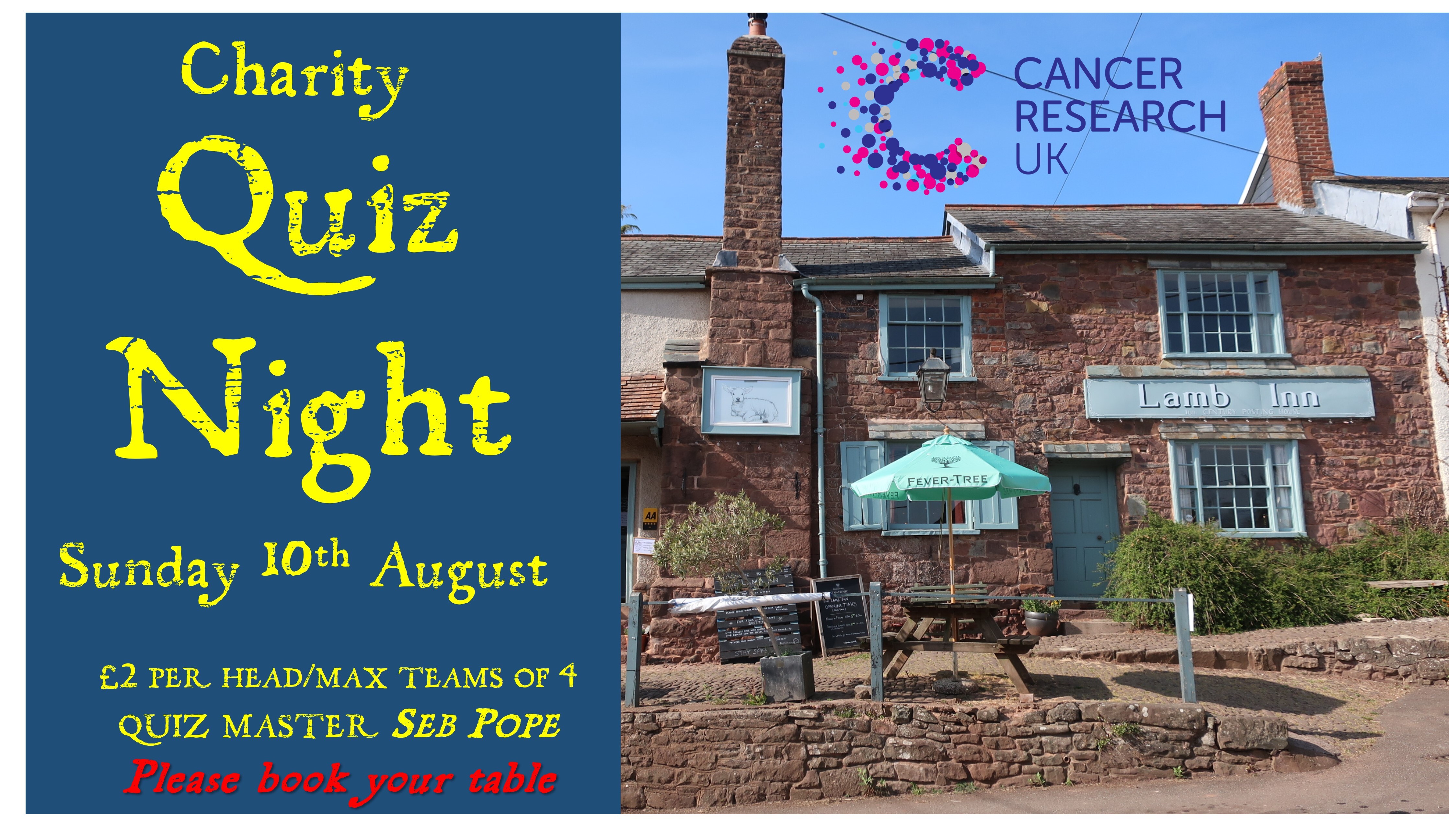 The Lamb Inn at Sandford Charity Quiz Night  exeter crediton