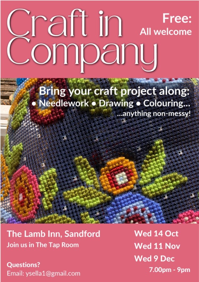 Craft in Company every 2nd Wednesday of the month lamb in