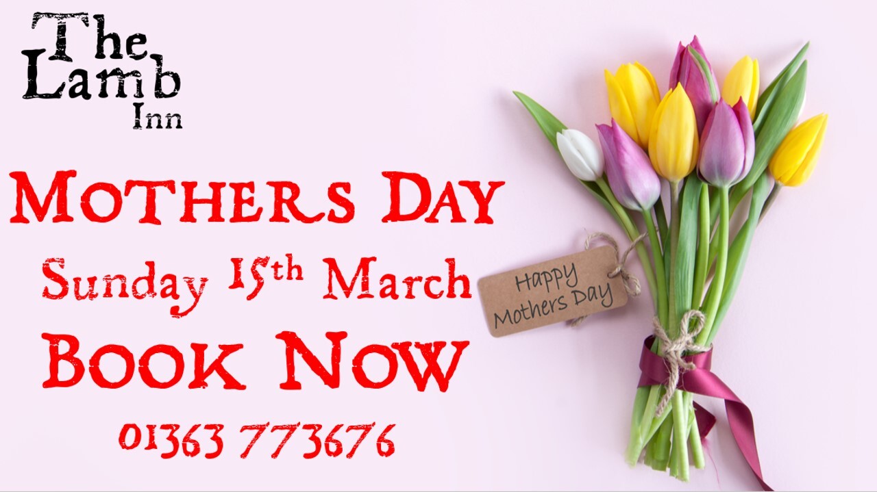 MOTHYER'S  DAY restaurant meal dinner lunch  LAMB INN SANDFORD EXETER CREDITON