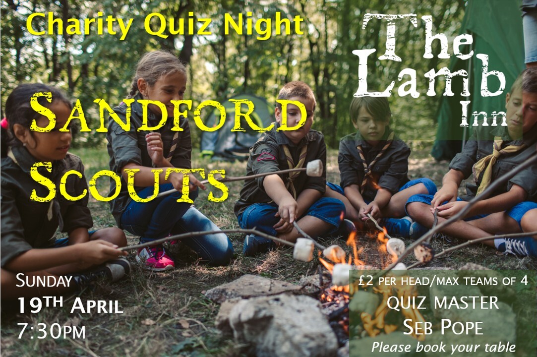 Charity Quiz Night - Sandford Scouts Lamb Inn at Sandford crediton exeter