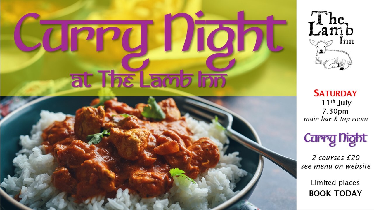 CURRY NIGHT lamb innn sandford exeter crediton