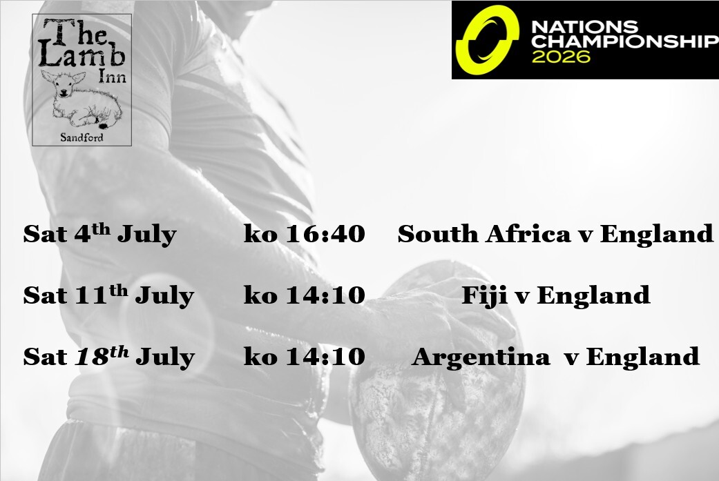 Nations Championship 2026 RUGBY lamb inn sandford exeter crediton